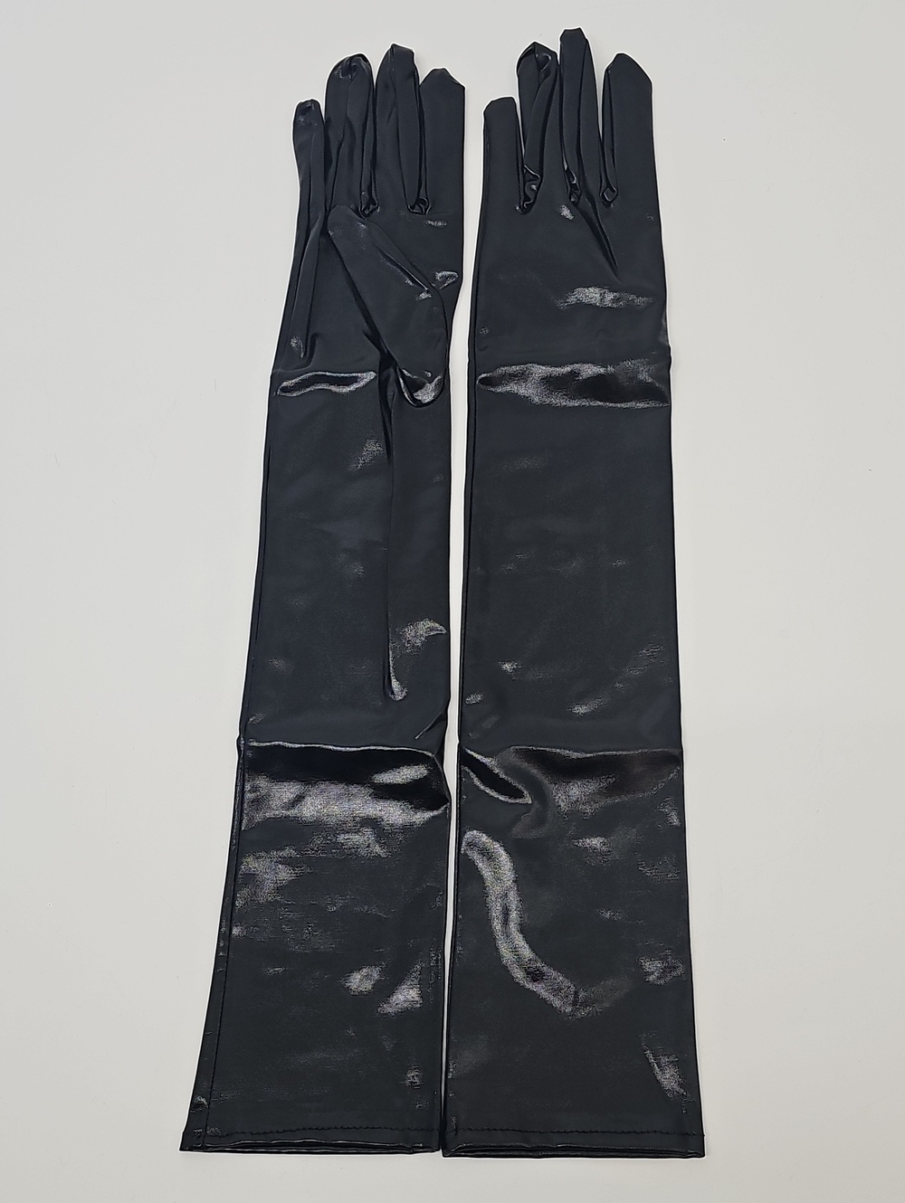 Long Black Shiny Evening Gloves Glam Whimsigoth Evening Party